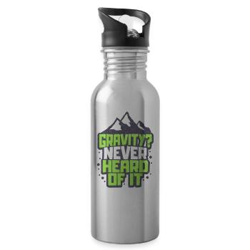 Kletterer Klettern Bouldern - Trinkflasche mit integriertem Trinkhalm - Lightsilver - Rechts