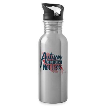 Autismus - Trinkflasche mit integriertem Trinkhalm - Lightsilver - Rechts