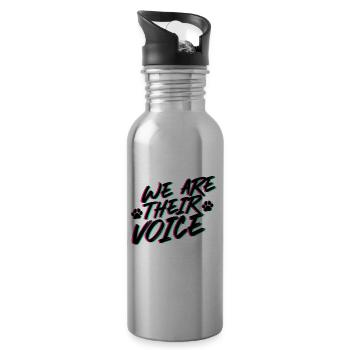 Dogs animal protection - Water bottle with straw - silver - Right
