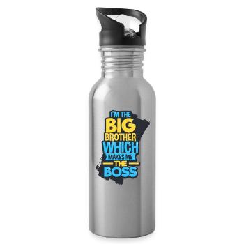 Großer Bruder - Trinkflasche mit integriertem Trinkhalm - Lightsilver - Rechts