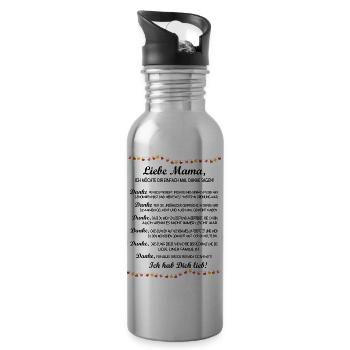 Liebe Mama ich möchte dir einfach mal Danke sagen! - Trinkflasche mit integriertem Trinkhalm - Lightsilver - Rechts