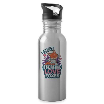 Fuchs - Trinkflasche mit integriertem Trinkhalm - Lightsilver - Rechts