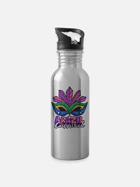 Carnaval Carnaval Brésil Costume - Gourde avec paille intégrée - argent clair