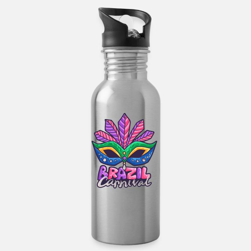 Carnaval Carnaval Brésil Costume - Gourde avec paille intégrée - argent clair