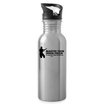 Martial Arts Kampfsport Spruch Karate - Trinkflasche mit integriertem Trinkhalm - Lightsilver - Rechts