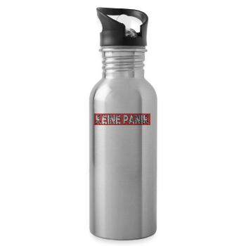 Keine Panik Gamer Shooter Gaming Spruch - Trinkflasche mit integriertem Trinkhalm - Lightsilver - Rechts