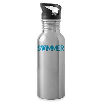 Schwimmen Schwimmer Schwimmsport Swimming Swim - Trinkflasche mit integriertem Trinkhalm - Lightsilver - Rechts