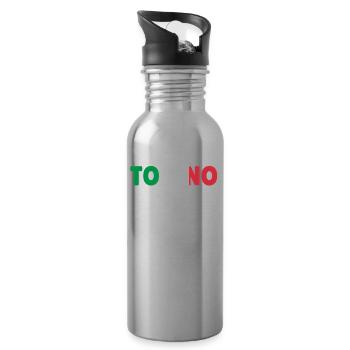 Torino Italy flag holiday gift - Water bottle with straw - silver - Right