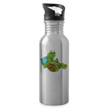 Chill Toad Turtle Chill Turtle Gift - Water bottle with straw - silver - Right