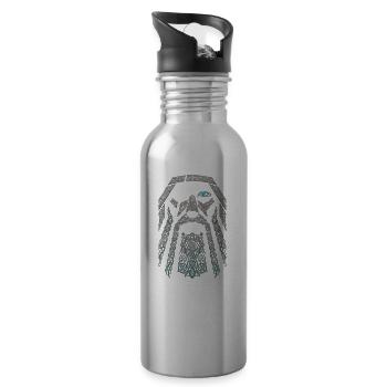 Wikinger Viking Valhalla Odin Thor Nordmann Skal - Trinkflasche mit integriertem Trinkhalm - Lightsilver - Rechts