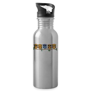 Soyez différent - Hibou disant Hibou Vogel - Hibou mignon - Gourde avec paille intégrée - argent clair - Droite