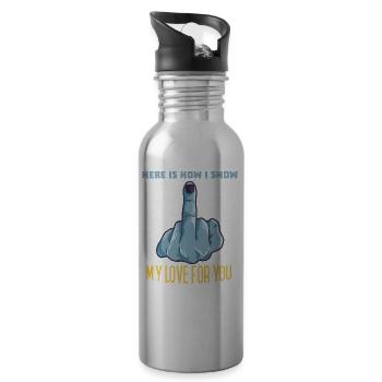 Nope Fuck You Pas de cadeau drôle - Gourde avec paille intégrée - argent clair - Droite