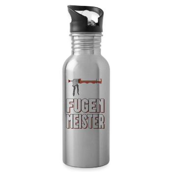 Fuge Fugen Meister Fugenpistole Mörtel - Trinkflasche mit integriertem Trinkhalm - Lightsilver - Rechts