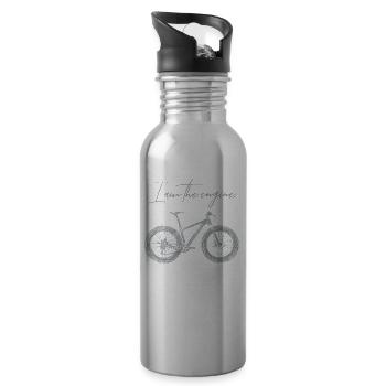 Bicycle Bicycling Biker Cycling Bicycle - Water bottle with straw - silver - Right