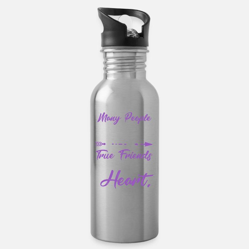 Freundschaft spruch freunde liebe - Trinkflasche mit integriertem Trinkhalm - Lightsilver