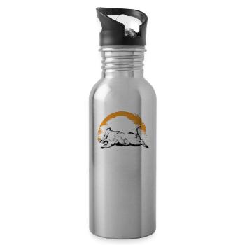 Jäger Jägerin Jagen Jagd Jagt Hunting Schwein Boar - Trinkflasche mit integriertem Trinkhalm - Lightsilver - Rechts