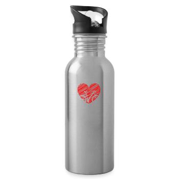 Heartbeat bike mountain bike downhill pulse - Water bottle with straw - silver - Right