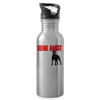 Cane Corso Angst Spruch Hund - Trinkflasche mit integriertem Trinkhalm - Lightsilver - Rechts