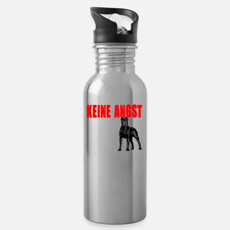 Cane Corso Angst Spruch Hund - Trinkflasche mit integriertem Trinkhalm - Lightsilver