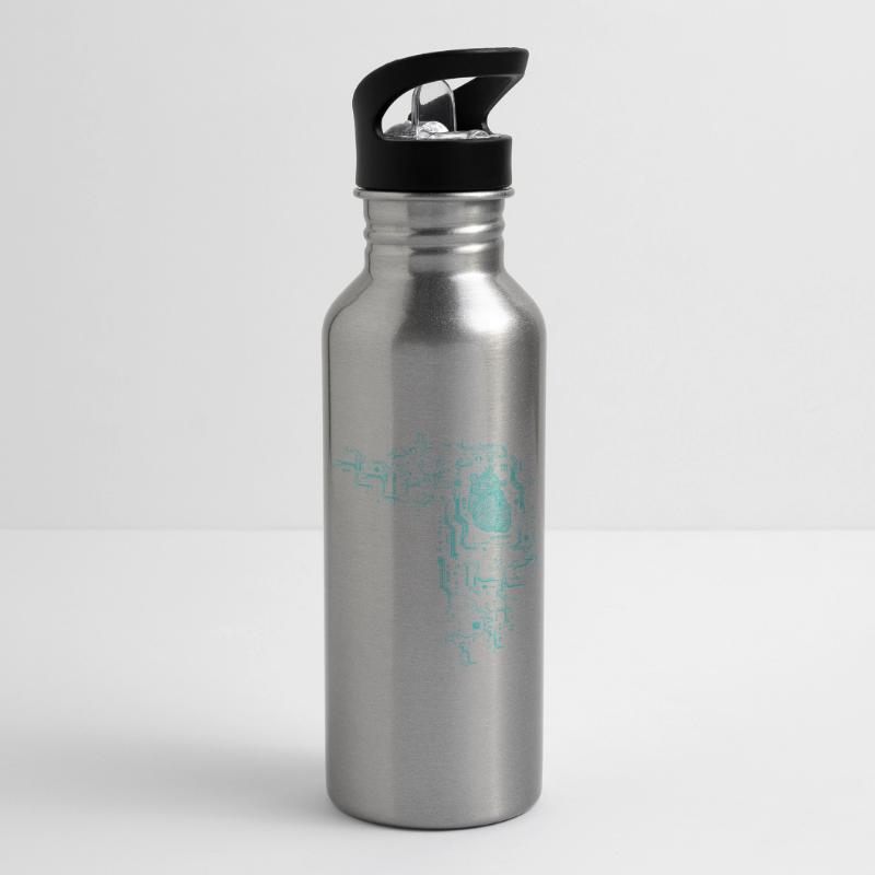 Computer scientist computer science programmer nerd geek Water bottle with straw