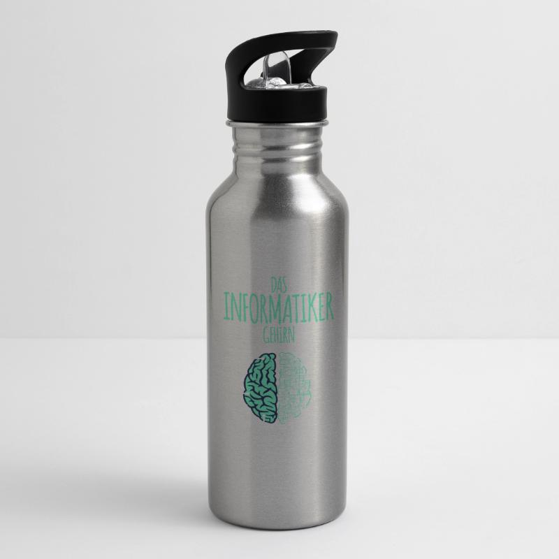 Computer scientist computer science programmer nerd geek Water bottle with straw