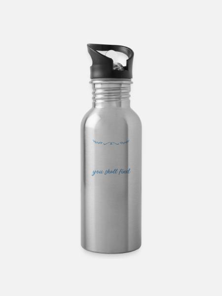 Bible verse Bible Jesus - Water bottle with straw - silver