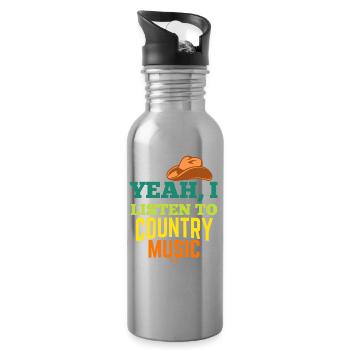 Country Music Western America Linedance - Water bottle with straw - silver - Right