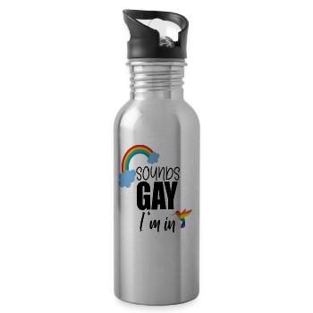 Sounds Gay Im in - Gourde avec paille intégrée - argent clair - Droite