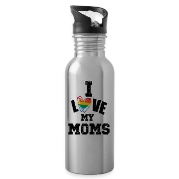 I love my mamans - Gourde avec paille intégrée - argent clair - Droite