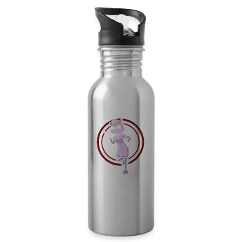 Katze Tierärztin Kätzchen Miau - Trinkflasche mit integriertem Trinkhalm - Lightsilver - Rechts