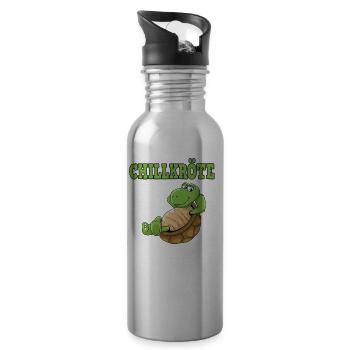 Lustiges Chillkröte Schildkröte Urlaub Chillen - Trinkflasche mit integriertem Trinkhalm - Lightsilver - Rechts