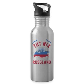 Russland Moskau Sommer Urlaub Reise Sibirien - Trinkflasche mit integriertem Trinkhalm - Lightsilver - Rechts