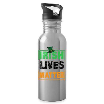 Irish Lives Matter - Water bottle with straw - silver - Right