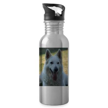 White Beauty - Water bottle with straw - silver - Right