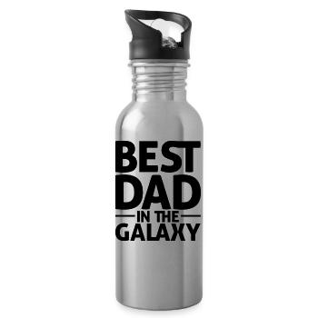 dad daddy father papa - Water bottle with straw - silver - Right