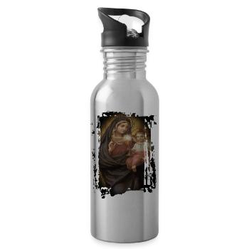 Holly Mary Maria Madonna Mariana Virgin Mary - Water bottle with straw - silver - Right