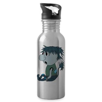 Blue Troll - Trinkflasche mit integriertem Trinkhalm - Lightsilver - Rechts