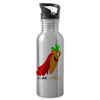 Möhre - Trinkflasche mit integriertem Trinkhalm - Lightsilver - Rechts