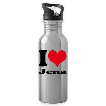 I love Jena - Water bottle with straw - silver - Right