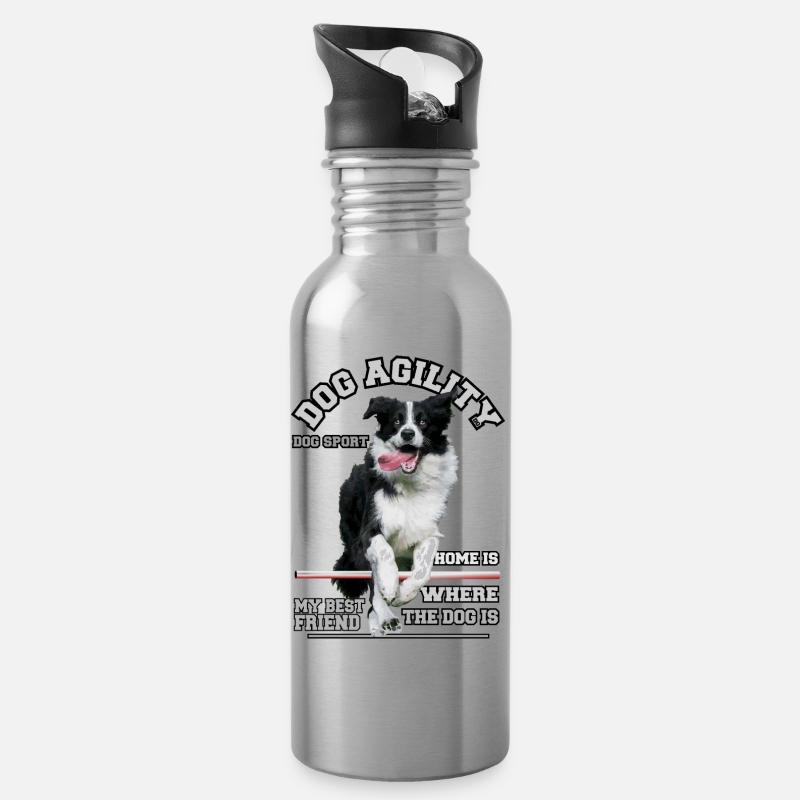 dog agility - Dog sport - Gourde avec paille intégrée - argent clair