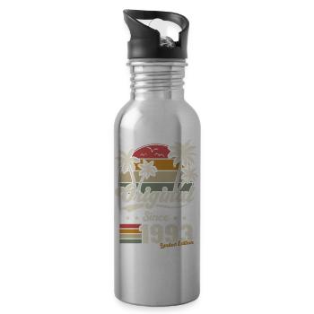 Geschenk 1993 Jahre Jubiläum Jahrgang Jahrgang Jahrgang 1993 - Trinkflasche mit integriertem Trinkhalm - Lightsilver - Rechts