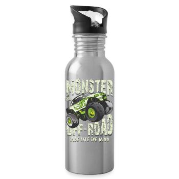 Monster Truck Offroad - Trinkflasche mit integriertem Trinkhalm - Lightsilver - Rechts