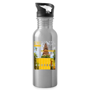 Cordoue Espagne Ville Skyline Vacances Amour - Gourde avec paille intégrée - argent clair - Droite