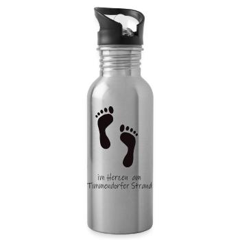 Im Herzen am Timmendorfer Strand - Trinkflasche mit integriertem Trinkhalm - Lightsilver - Rechts