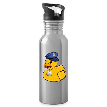 Entepolizei - Trinkflasche mit integriertem Trinkhalm - Lightsilver - Rechts
