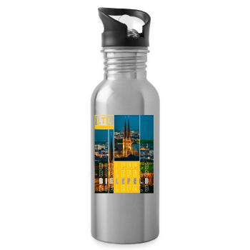 Bielefeld Allemagne Ville Skyline Accueil Amour - Gourde avec paille intégrée - argent clair - Droite