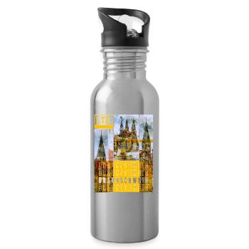 Braunschweig Allemagne City Skyline Accueil - Gourde avec paille intégrée - argent clair - Droite