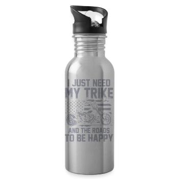 Trike - Trinkflasche mit integriertem Trinkhalm - Lightsilver - Rechts