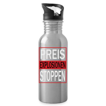 Stop price explosions - Water bottle with straw - silver - Right
