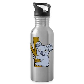 Frecher Koala - Trinkflasche mit integriertem Trinkhalm - Lightsilver - Rechts